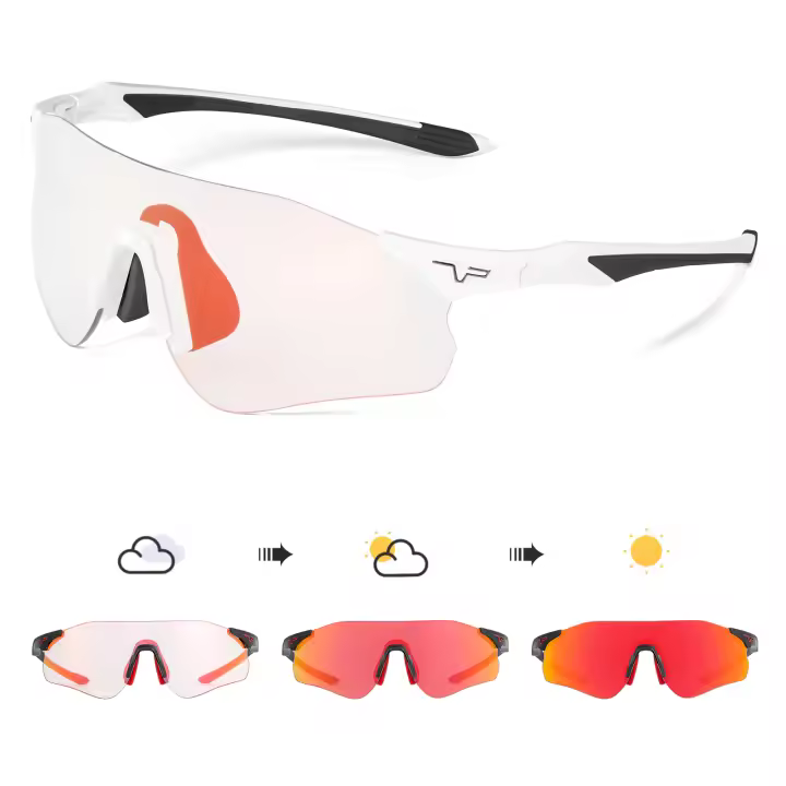 Kapvoe-gafas de sol deportivas fotocromáticas para hombre, lentes de Color púrpura para ciclismo de montaña, UV400 - 1