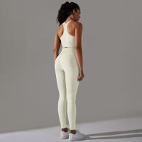 Hamidou-Conjunto de Yoga sin costuras para mujer, ropa deportiva para gimnasio, sujetador de entrenamiento, mallas de cintura alta para correr, traje para Fitness - details 22