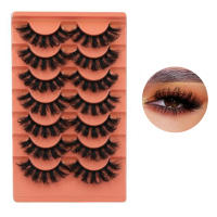 Pestañas artificiales cosméticas, pestañas cómodas, fáciles de usar, maquillaje de viaje para fiesta diaria, 7 pares - details 0