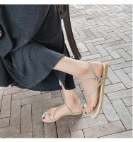 Nuevas Sandalias Planas de Moda para Mujer Diseño Versátil con Punta Abierta Diamantes de Imitación - details 15