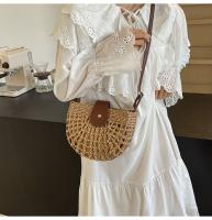 Bolso tejido de paja Retro de verano para mujer, bolso de playa para vacaciones en la playa, bolso de hombro tipo bandolera, bolso tejido para sillín de axila - details 14