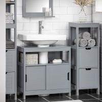 Armario de Baño de Suelo Blanco Estante y Puertas Correderas 60 x 30 x 60 cm - details 11