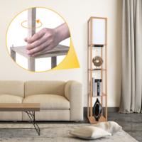 Lámpara de Pie, Puerto de Carga y Control Remoto, Estante de Madera, LED Regulable de 4 Temperaturas de Color, Incluye Bombilla, para Salón, Dormitorio y Oficina, Decoración Vintage - details 9