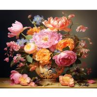 RUOPOTY-pintura acrílica por números con Marco, cuadro de flores coloridas, decoración del hogar - details 0
