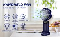 Ventilador de mano plegable para escritorio, ventilador recargable tipo C con cable y base, mini ventilador con pantalla LED - details 0