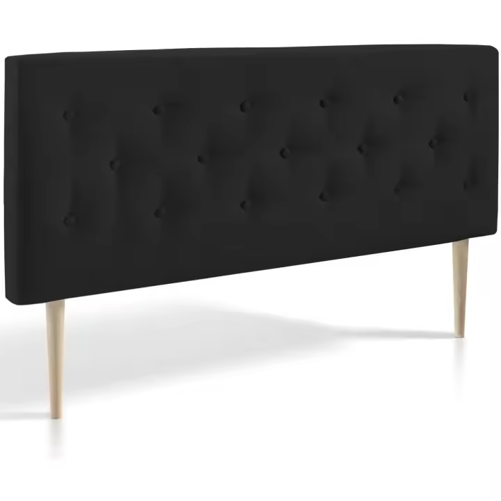 tapizado Oslo 140X100, capitone en Tela Antracita, para Cama de 135, Grosor de 8 cm - 1