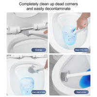 Cepillo de Inodoro de Silicona con Soporte Montado en la Pared Accesorios de Baño Cepillo de Limpieza Suave para el Baño Herramienta de Limpieza Recyclable Mango de Plástico - details 4