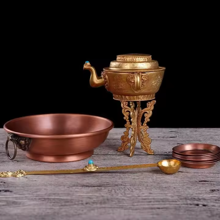 Instrumento mágico Xizang de cobre puro, dios de la riqueza, reparación de placa de tierra, traje, método de agua de rocío - 1