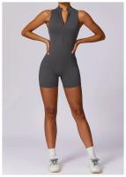 Mono de Yoga Sin Mangas con Almohadilla Kailuoka para Mujer Rompers Deportivos de Gimnasio Fitness Cortos con Talleres Material de Nylon - details 13