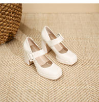 Zapatos Mary Jane de tacón alto con punta cuadrada, hebilla y tacón grueso. - details 25