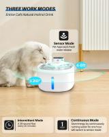 Grifo de Agua para Gatos Inalámbrico Automático 88oz/2.6L Ventana de Nivel de Agua y Sensor de Movimiento Ultra Silencioso Suministros para Mascotas - details 1