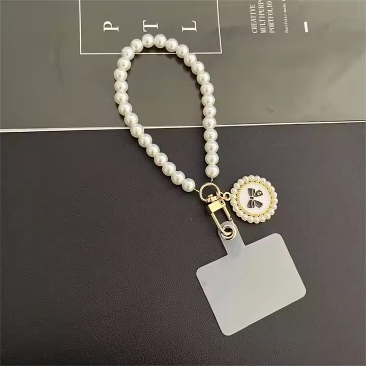 Pulsera para teléfono móvil, joyería colgante, cuerda de mano, cordón para teléfono móvil, cordón de perlas, cordón corto de perlas, correa de muñeca de perlas - 1