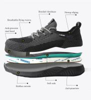 Zapatos de seguridad transpirables para hombre, botas de trabajo con puntera de acero, zapatos de seguridad indestructibles a prueba de pinchazos, zapatillas ligeras y cómodas - details 7