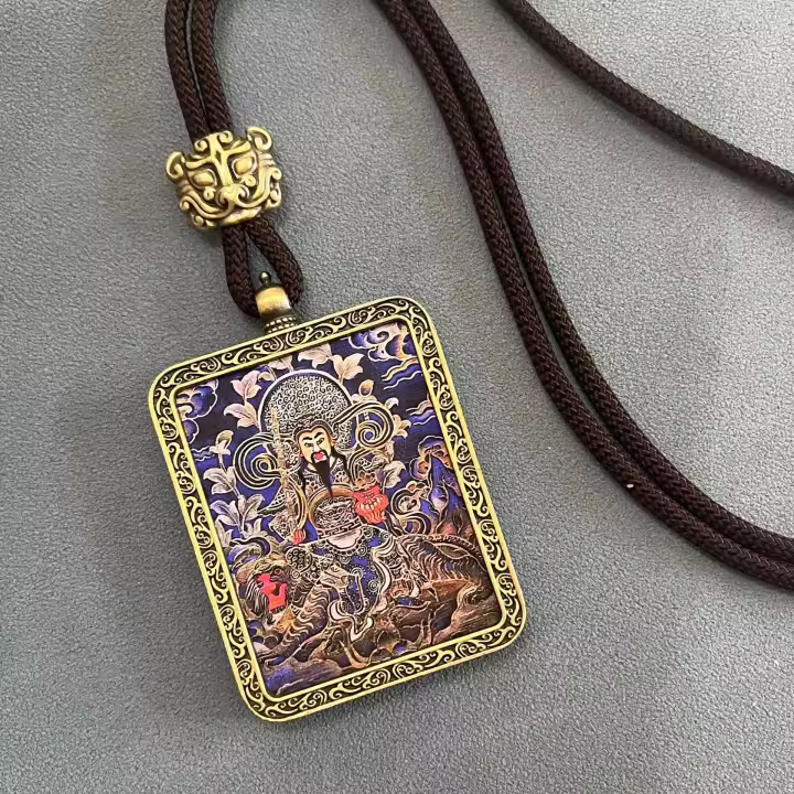 Zhao Gongming Tangka Colgante Área escénica Mercado nocturno Accesorios de atracción de riqueza Recuerdos - 1