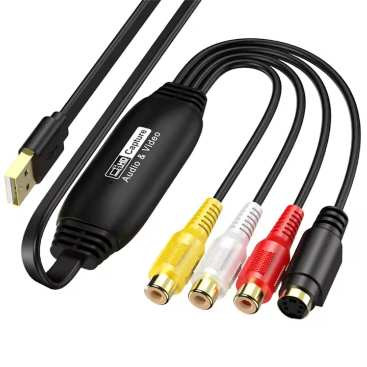 USB 2,0 VHS a Digital Video Capture Converter, Audio Video Capture Card para TV, DVD, VHS, Compatible con Windows y Mac Systems - 1