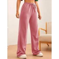 Pantalones de cintura alta y pierna ancha para mujer, pantalones holgados de calidad con cordón, primavera y otoño - details 19