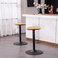 2 de Madera Maciza Base Metálica Giratoria Ajustable en Altura Fácil de Montar Moderna Encimera de Cocina Industrial… - details 6