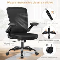 9060 Silla de oficina ergonómica con reposabrazos plegables, silla de ordenador giratoria de malla de 360 ° , gris claro - details 20
