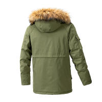 Chaqueta gruesa con capucha a prueba de viento para hombre, Parka cálida de lana con cuello de piel, abrigo informal clásico de marca, moda de invierno, 2024 - details 6