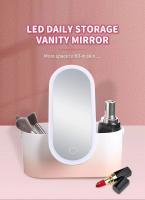 Espejo de maquillaje iluminado con estuche de almacenamiento, luz LED recargable, portátil, caja de belleza - details 0