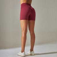 Pantalones cortos deportivos de Yoga para mujer, mallas sin costuras para correr, ciclismo, cintura alta, entrenamiento, gimnasio, verano - details 4