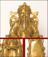 Adorno de cobre, estatua de Buda de la riqueza de cobre puro para uso doméstico, que ofrece literatura, Dios de la riqueza, en comparación con la deidad - details 9