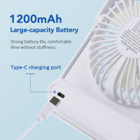 Ventilador de Escritorio Mini USB Recargable Silencioso Ventilador Portátil con Display de Batería - details 4