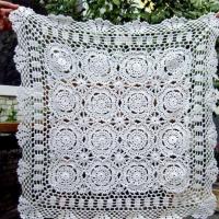 Mesas de corcho ENCE hechas a mano, manteles cuadrados de crochet, varios tamaños a elegir - details 1