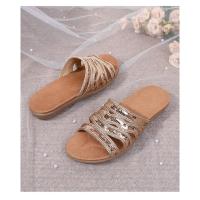 2025 Sandalias planas transpirables con diamantes de imitación - Zapatos de verano cómodos y bohemios para mujer para la playa, fiestas y uso diario, elegante moda primavera-verano - details 34