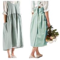 Delantal de Jardinería de Algodón-Lino Mezclado Vestido Pinafore con Dos Bolsillos para Cocinar, Hornear, Arreglar Flores Cocina y Dining - details 0