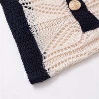 PB&ZA2025 chaleco de punto de malla jacquard casual versátil con cuello redondo estilo de contraste de color tops de verano nueva ropa de mujer. - details 5