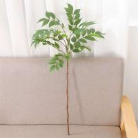 Ramas de higuera artificiales de 76-140cm, árboles de banyan de plástico lacado falso, hojas de palma altas verdes para decoración del jardín del hogar - details 8