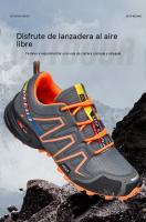 Zapatillas de senderismo al aire libre para hombre, zapatos planos de escalada, Trekking con cordones, ciclismo de montaña, transpirables - details 2