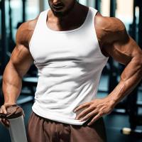 Un chaleco informal y transpirable de color liso para el entrenamiento físico de verano de los hombres en Europa y Estados Unidos en 2025. - details 6