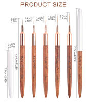 KADS pincel para uñas con mango de madera, delineador fino, 5 tamaños diferentes, cabezal duradero y mango resistente - details 2
