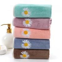 Toalla de mano absorbente con bordado de margaritas, paño de baño de lana de Coral suave, 35x75cm, 1 unidad - details 5