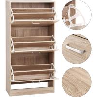 Zapatero con 3 Compartimientos, Zapatero con 3 Niveles Ajustables, para Entrada, Pasillo, Sala de estar, Dormitorio, 60 x 24 x 120 cm (Largo x Ancho x Alto), Natural LBC03NL - details 4