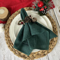 Pañuelos de Tela Rojos 12pcs Ideal para Decoración de Cocina y Mesas de Navidad y Año Nuevo - details 2