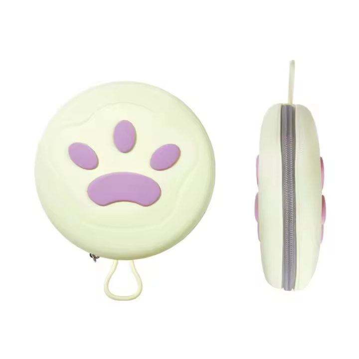 Cuenco plegable de silicona para mascotas, cuenco plegable con pata de gato, antiasfixia, doble cuenco de alimentación para gatos, cuenco alimentador de silicona para comer lento - 1