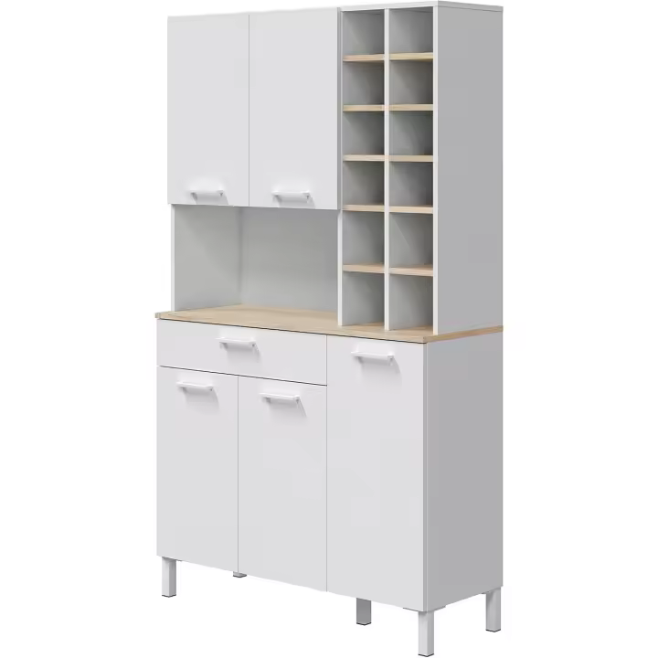 Banco de Almacenamiento de Roble Canadiense Kira Acabado Blanco Artik Medidas 126 cm x 72 cm x 40 cm - 1