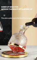 Vaso giratorio de 360 ​​grados de alta calidad, dispensador de 1500ml, botella, whisky, champán, barra de regalo, cristalería decorativa - details 6