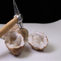 Geoda de ágata Natural sin abrir, cristal en bruto, cristales curativos de Energía Mineral, espécimen de colección de cuevas de racimo de piedra de la suerte - details 1