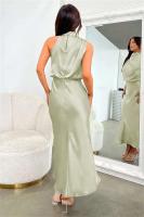 Elegante Vestido de Satén de Seda de Verano de Alta Gama Vestido Largo Sin Mangas para Mujeres - details 59