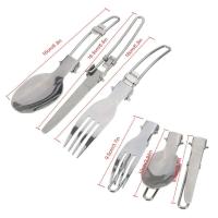 Utensilio de cocina para acampar y carretera, juego de villa ultraligero para exteriores, con cuchara plegable, tenedor, equipo de viaje para senderismo - details 10