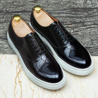 Zapatos casuales de cuero para hombre, zapatos de hombre de moda versátiles con cordones de piel de vaca. - details 9