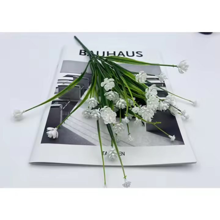 2 uds primavera hierba té flor simulación plantas al aire libre resistente a los rayos UV rosas artificiales arte Floral decoración de paisajismo - 1