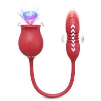 Consolador sexual de succión de rosas para mujer, vibrador Anal 3 en 1 de empuje para punto G, estimulador femenino, huevo vibrador, juguetes para adultos - details 6