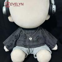 Evelyn (muñeca) ropa de juguete de peluche de 40cm, camiseta negra, pantalones, collar, Clip para la oreja, decoración, regalo, ropa de amor y espacio profundo - details 1
