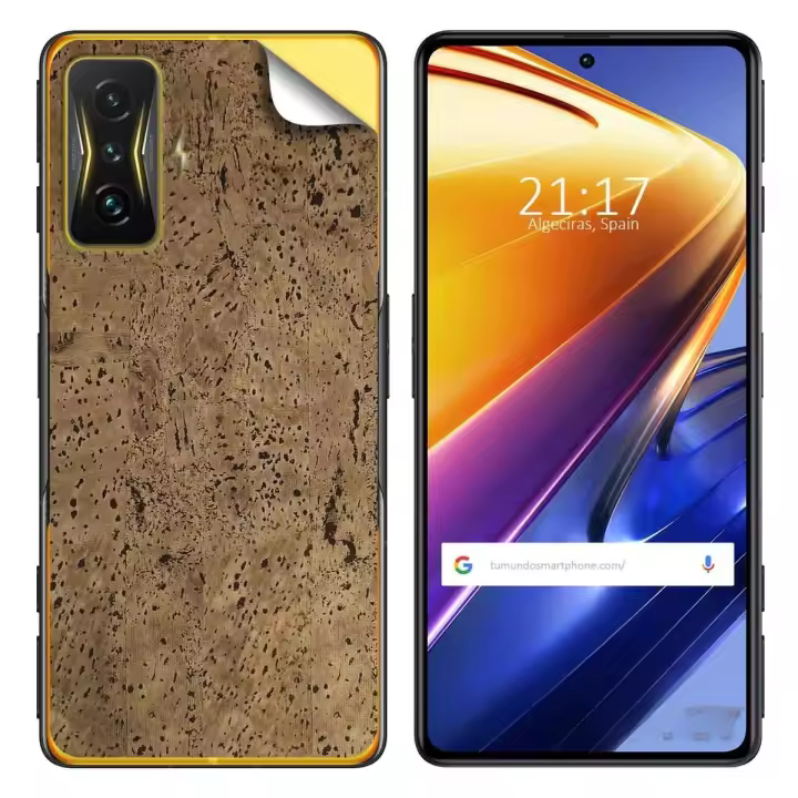 Pegatina de vinilo autoadhesiva con textura de corcho para Xiaomi Poco F4 GT 5G - 1