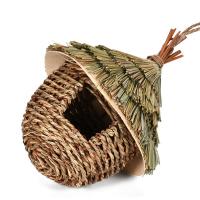 Casa para pájaros, 3 uds., casa colgante tejida a mano para anidar, nido de pájaros de césped Natural para jardín, Patio - details 3
